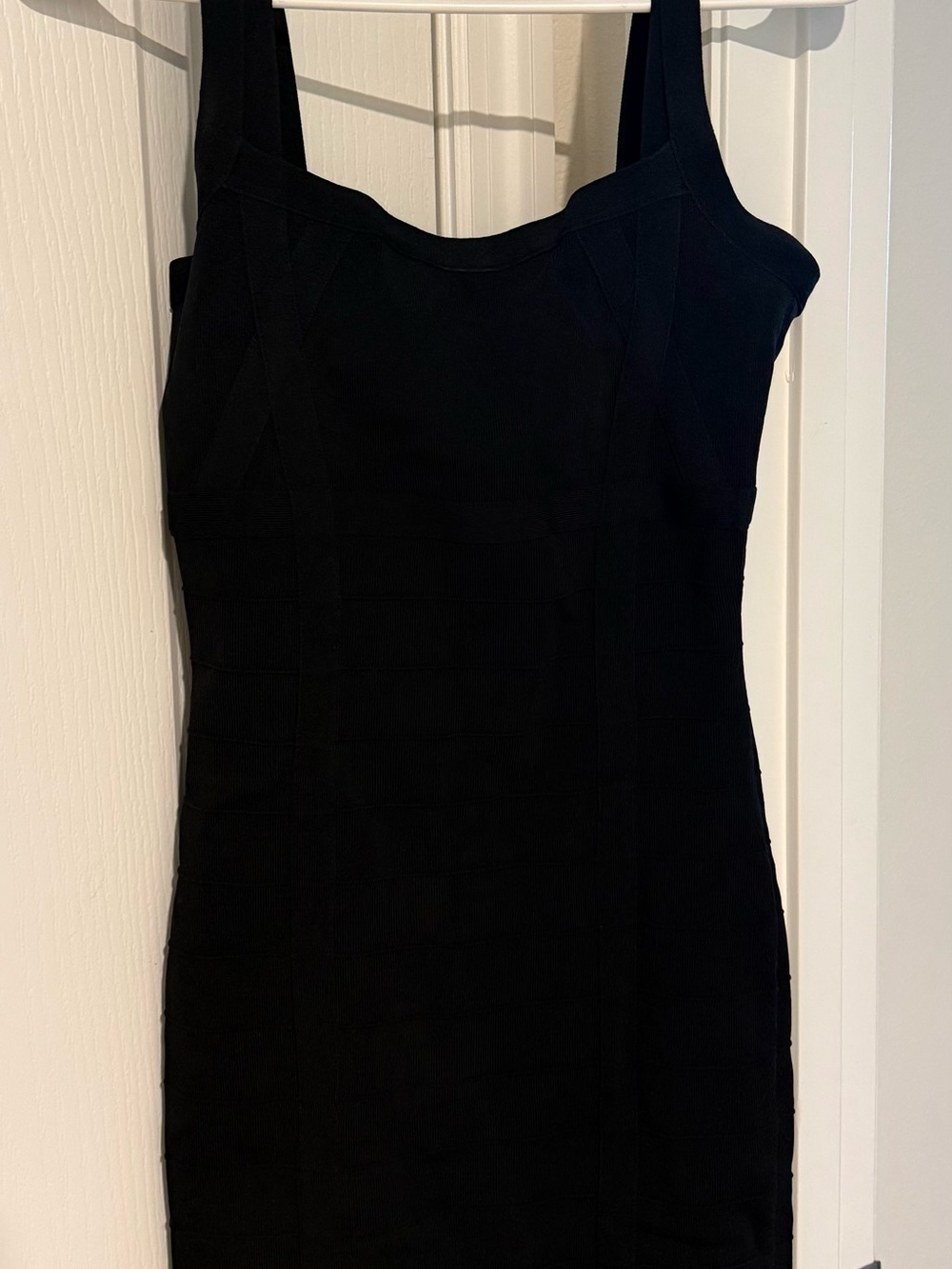 Guess Black Sleeveless Square-Neck Mini Dress